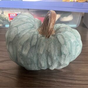 Blue Ceramic Pumpkin Decor